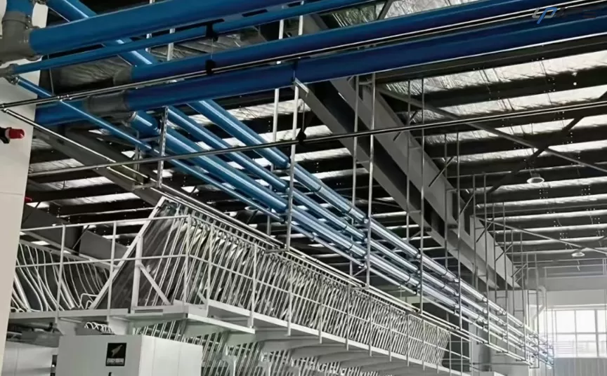 Sistemas de tubulação de alumínio azul para redes de ar industriais
