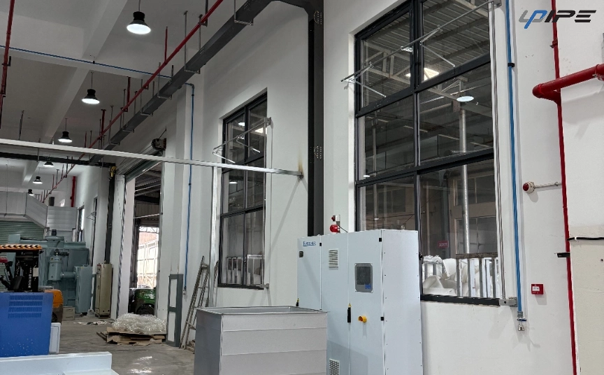 Sistemas industriais de tubos de ar comprimido azuis para fornecimento de ar sem vazamentos